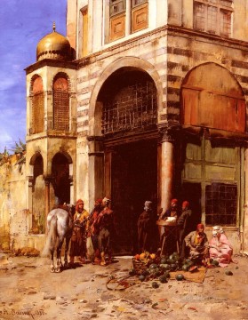 パシーニ・アルバート アラブのフルーツマーケットの古典 Oil Paintings
